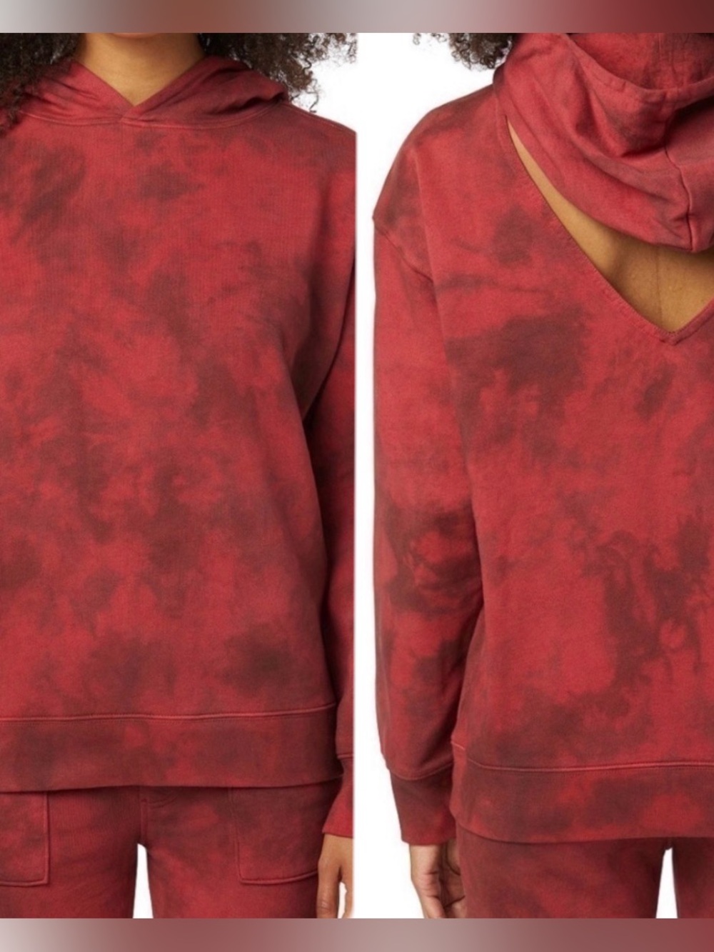 Hudson Jeans Open-Back Hooded Sweatshirt. Size Medium NWT